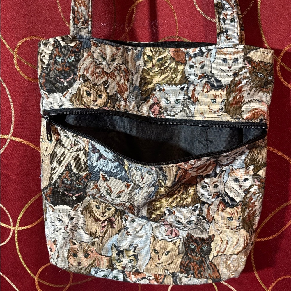 Vintage Wild West Cat tapestry tote bag - Picture 5 of 12